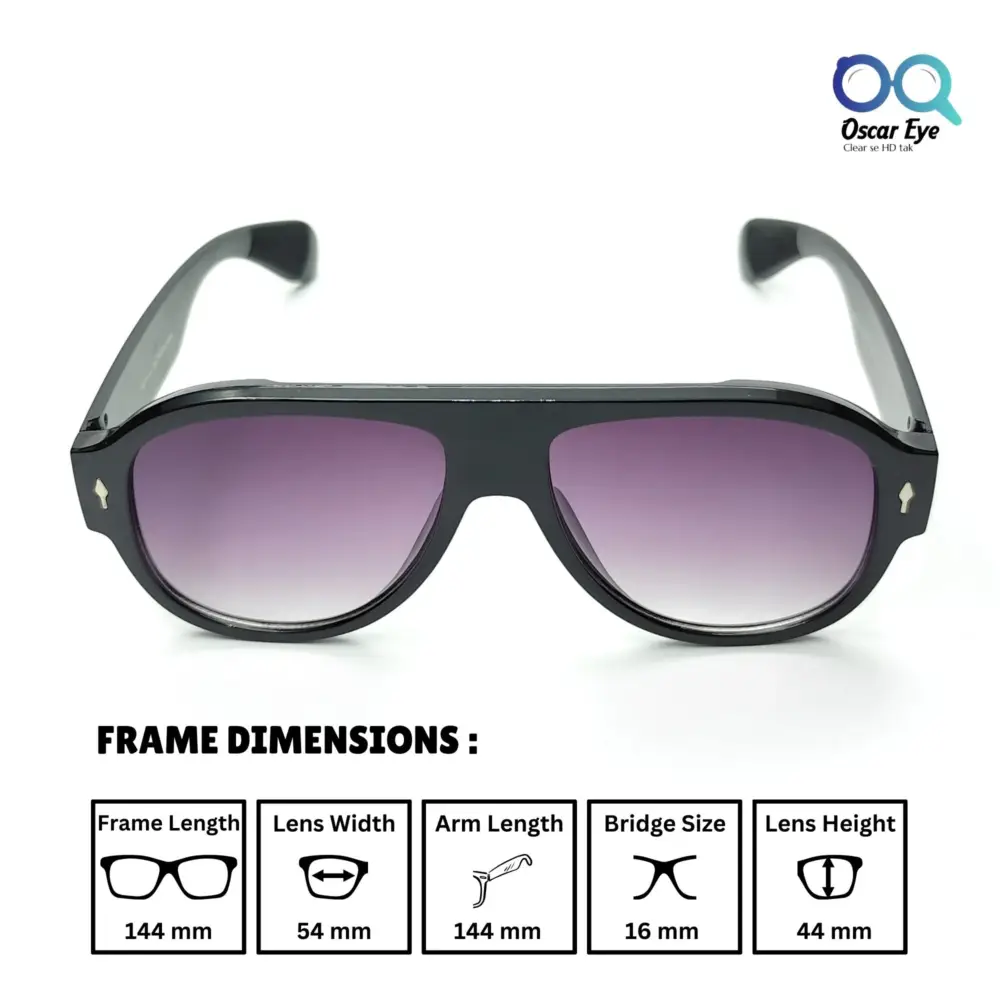 Black Purple Retro Round Large Sunglasses |OscarEye|