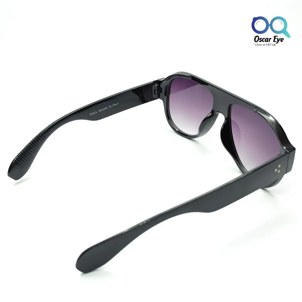 Black Purple Retro Round Large Sunglasses |OscarEye|