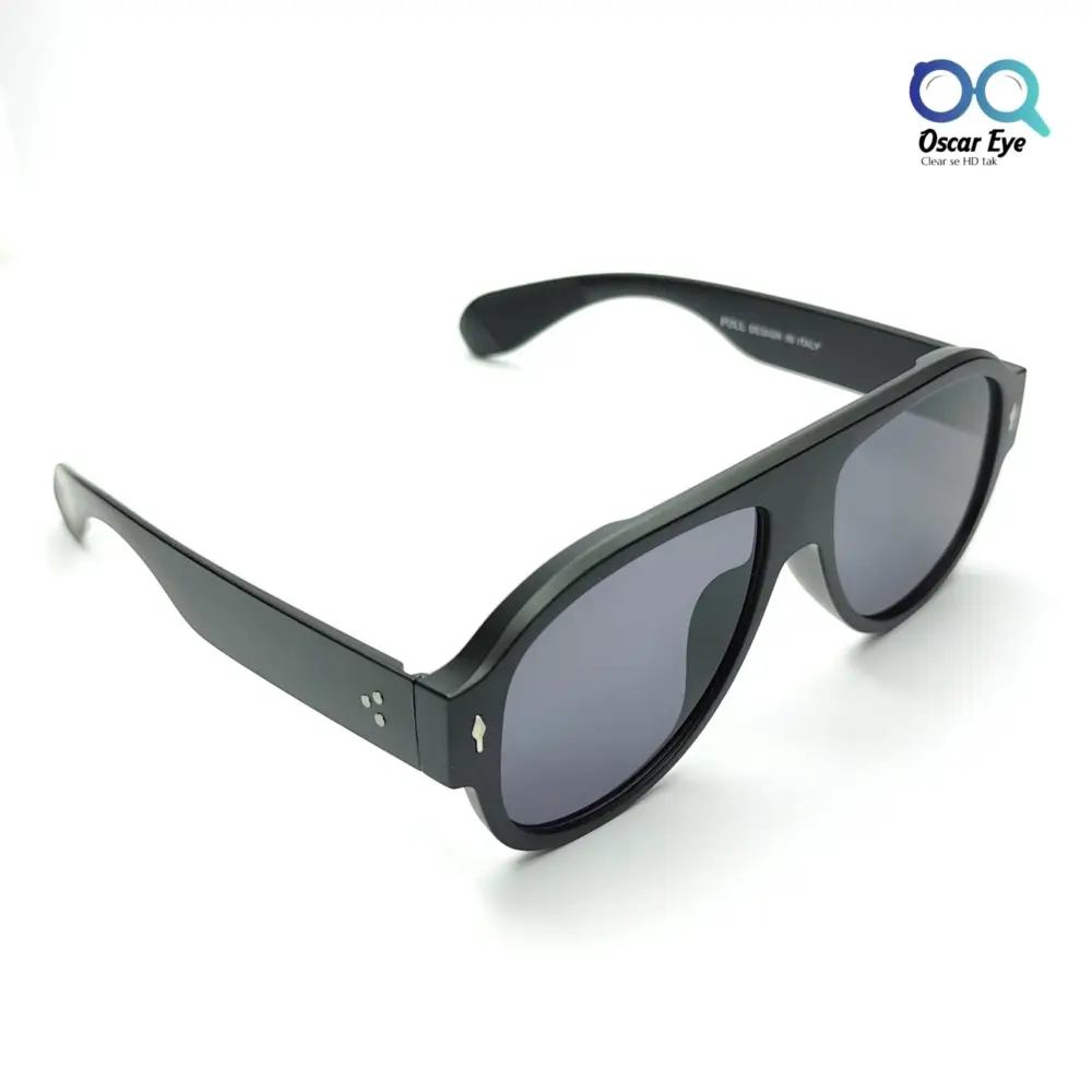 Matte Black Retro Large Round Sunglasses |OscarEye|