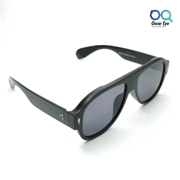 Matte Black Retro Large Round Sunglasses |OscarEye|