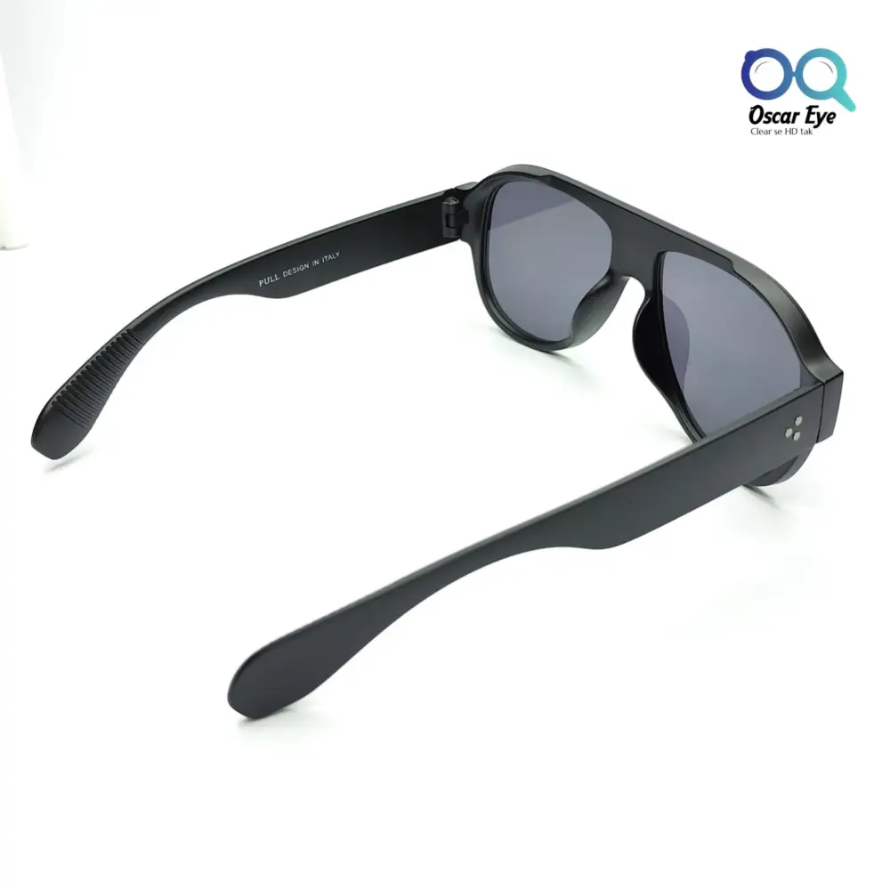 Matte Black Retro Large Round Sunglasses |OscarEye|