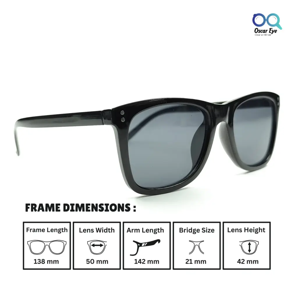 Glossy Black Wayfarer UV400 Protected Power Sunglasses |OscarEye|