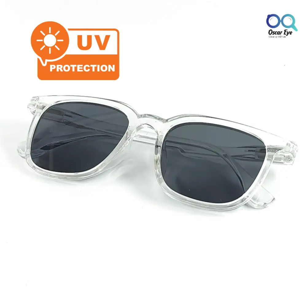 Clear Transparent Retro Square UV400 Protected Power Sunglasses |OscarEye|