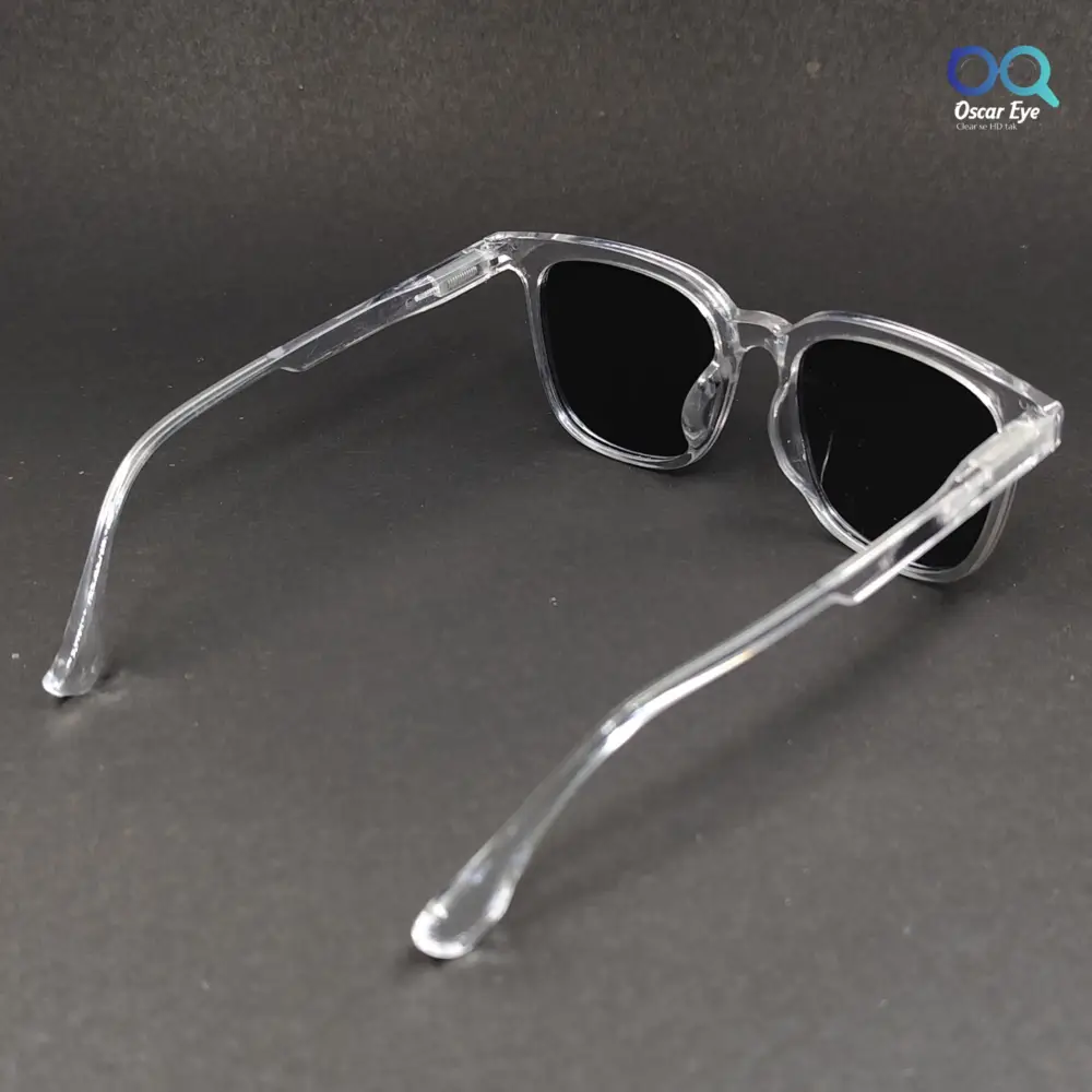 Clear Transparent Retro Square UV400 Protected Power Sunglasses |OscarEye|