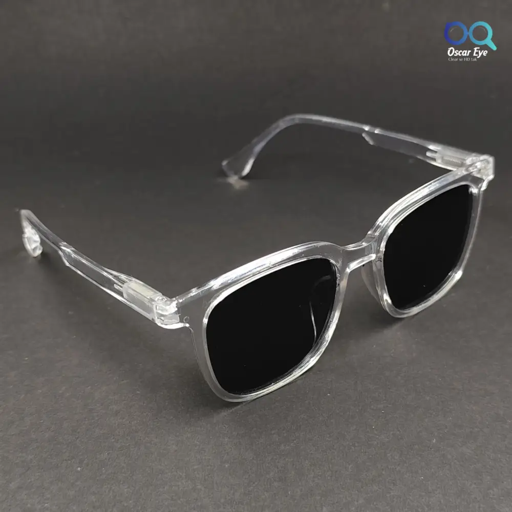 Clear Transparent Retro Square UV400 Protected Power Sunglasses |OscarEye|