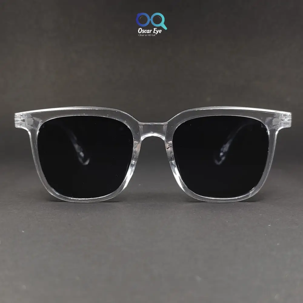 Clear Transparent Retro Square UV400 Protected Power Sunglasses |OscarEye|