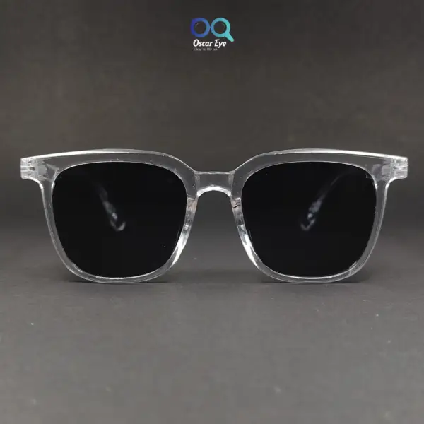 Clear Transparent Retro Square UV400 Protected Power Sunglasses |OscarEye|