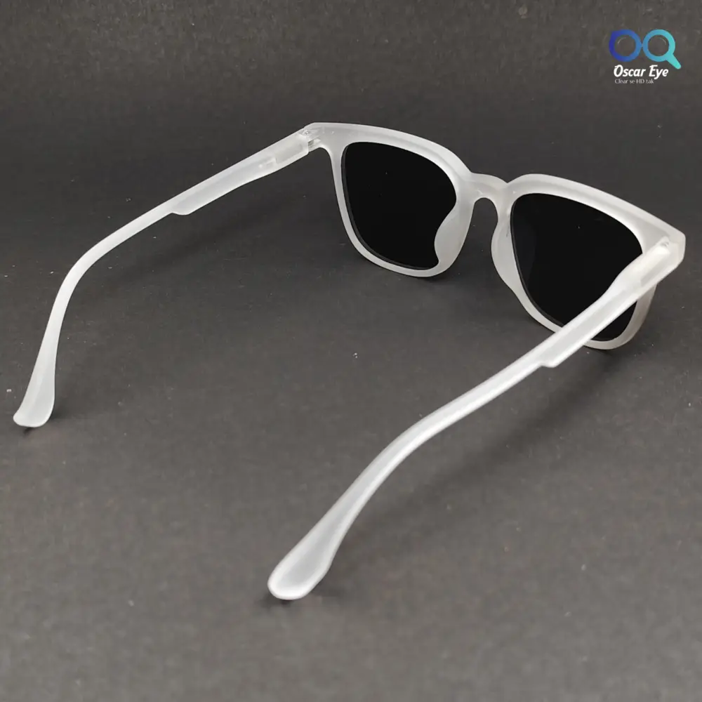 Matte White Retro Square UV400 Protected Power Sunglasses |OscarEye|