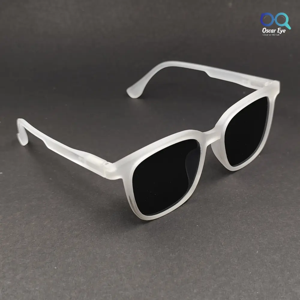 Matte White Retro Square UV400 Protected Power Sunglasses |OscarEye|