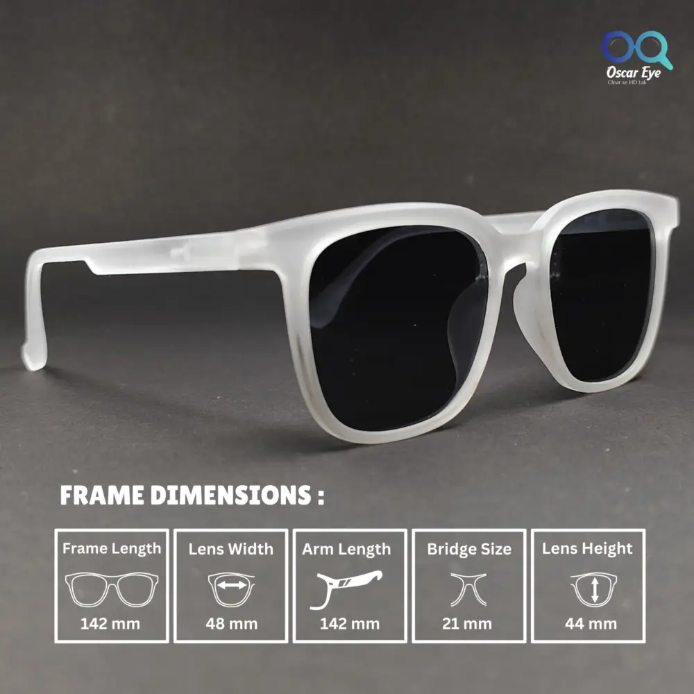 Matte White Retro Square UV400 Protected Power Sunglasses |OscarEye|