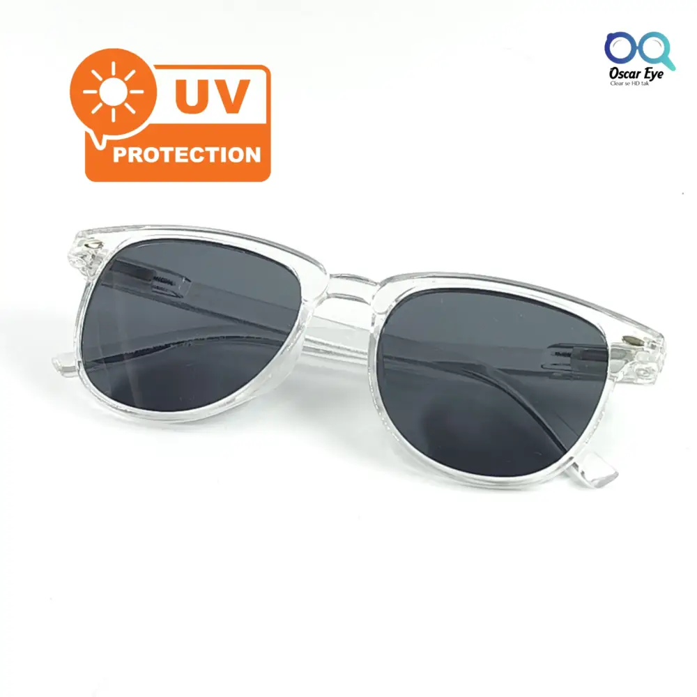 Clear Transparent Clubmaster UV400 Protected Power Sunglasses |OscarEye|