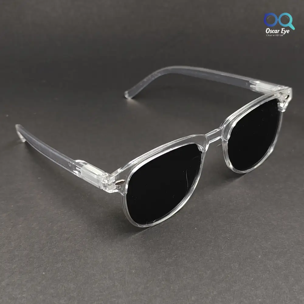 Clear Transparent Clubmaster UV400 Protected Power Sunglasses |OscarEye|