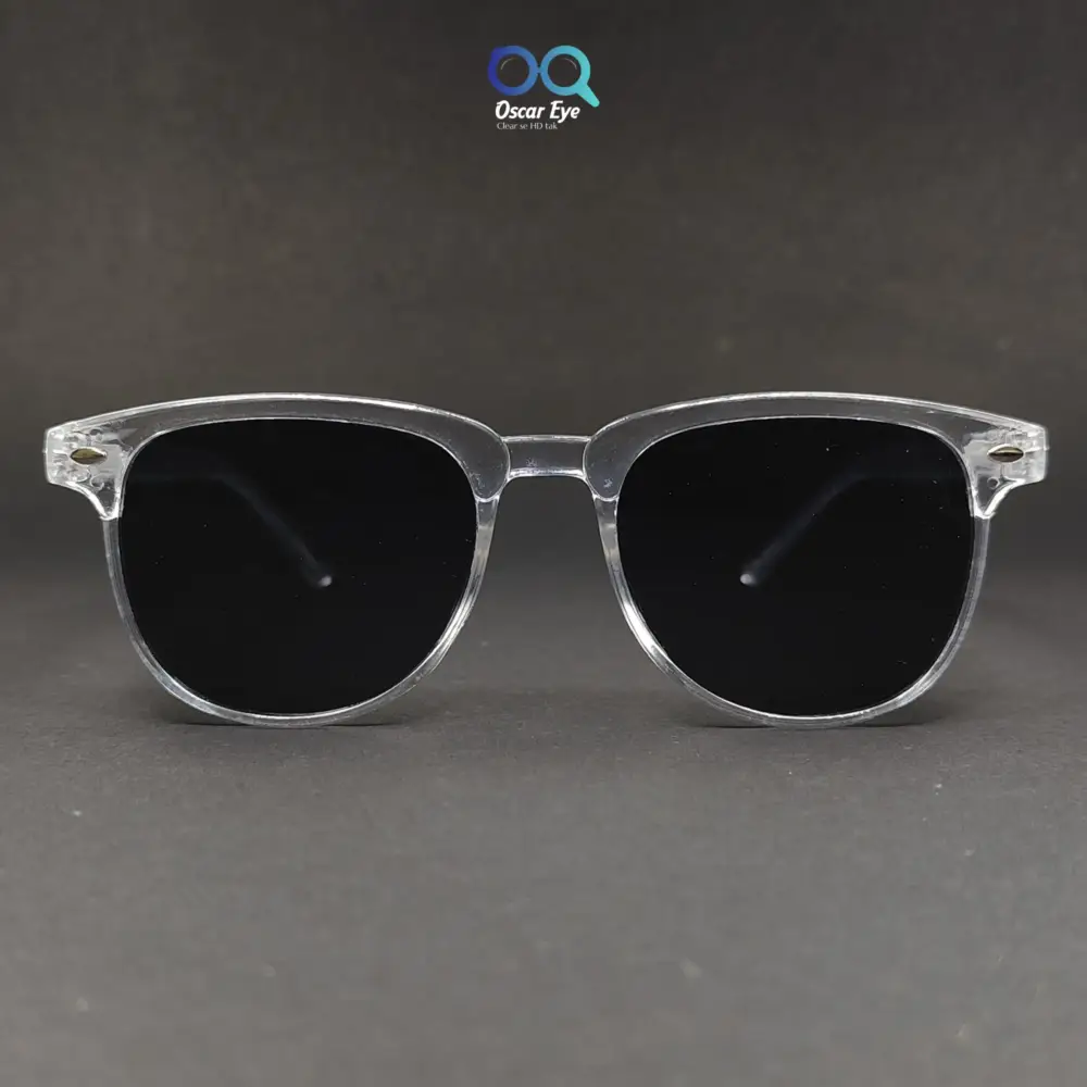 Clear Transparent Clubmaster UV400 Protected Power Sunglasses |OscarEye|