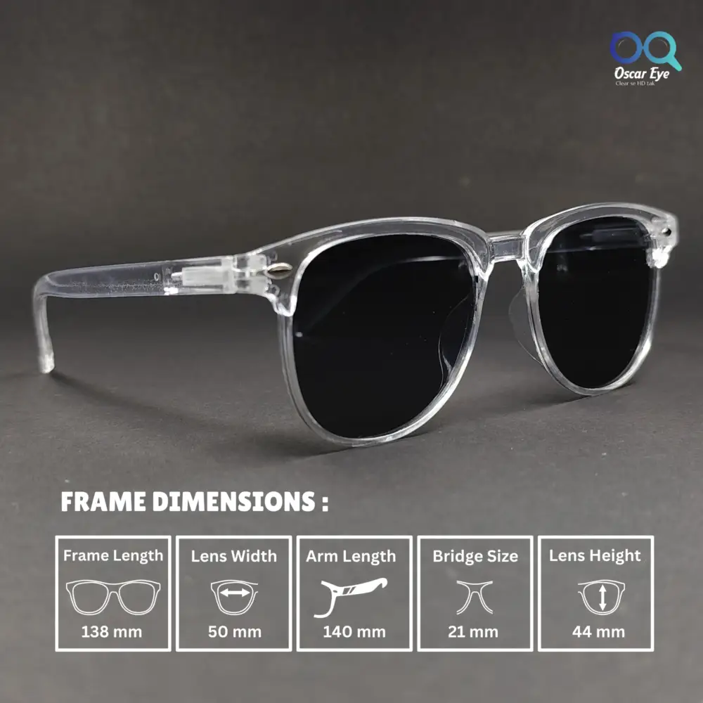 Clear Transparent Clubmaster UV400 Protected Power Sunglasses |OscarEye|