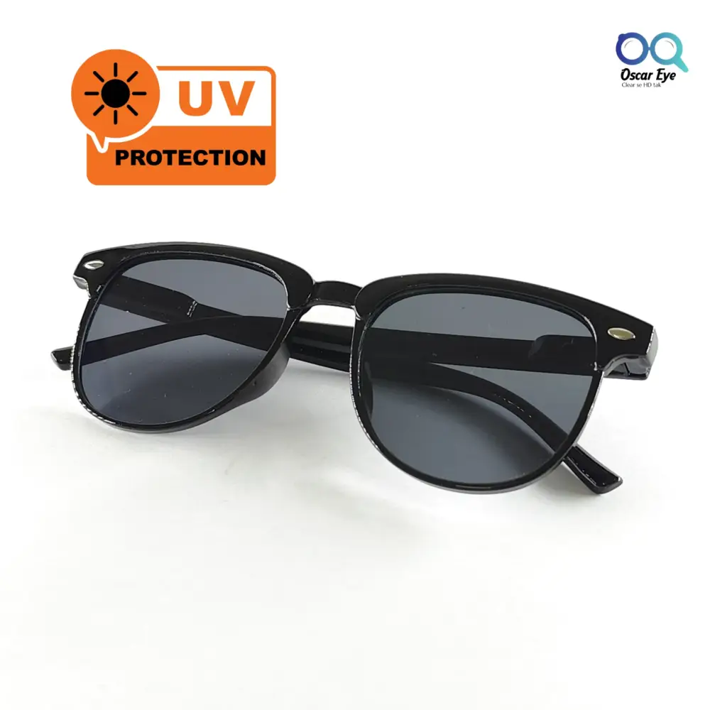 Glossy Black Clubmaster UV400 Protected Power Sunglasses |OscarEye|