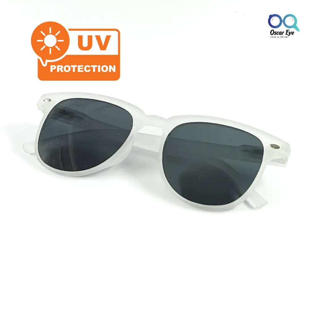 Matte White Clubmaster UV400 Protected Power Sunglasses |OscarEye|