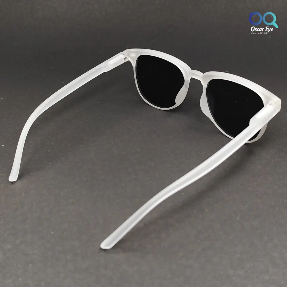 Matte White Clubmaster UV400 Protected Power Sunglasses |OscarEye|