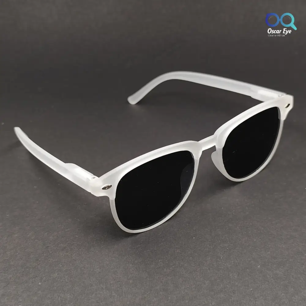 Matte White Clubmaster UV400 Protected Power Sunglasses |OscarEye|