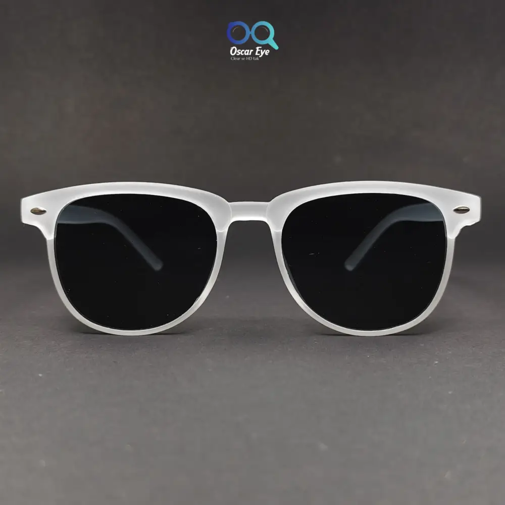 Matte White Clubmaster UV400 Protected Power Sunglasses |OscarEye|