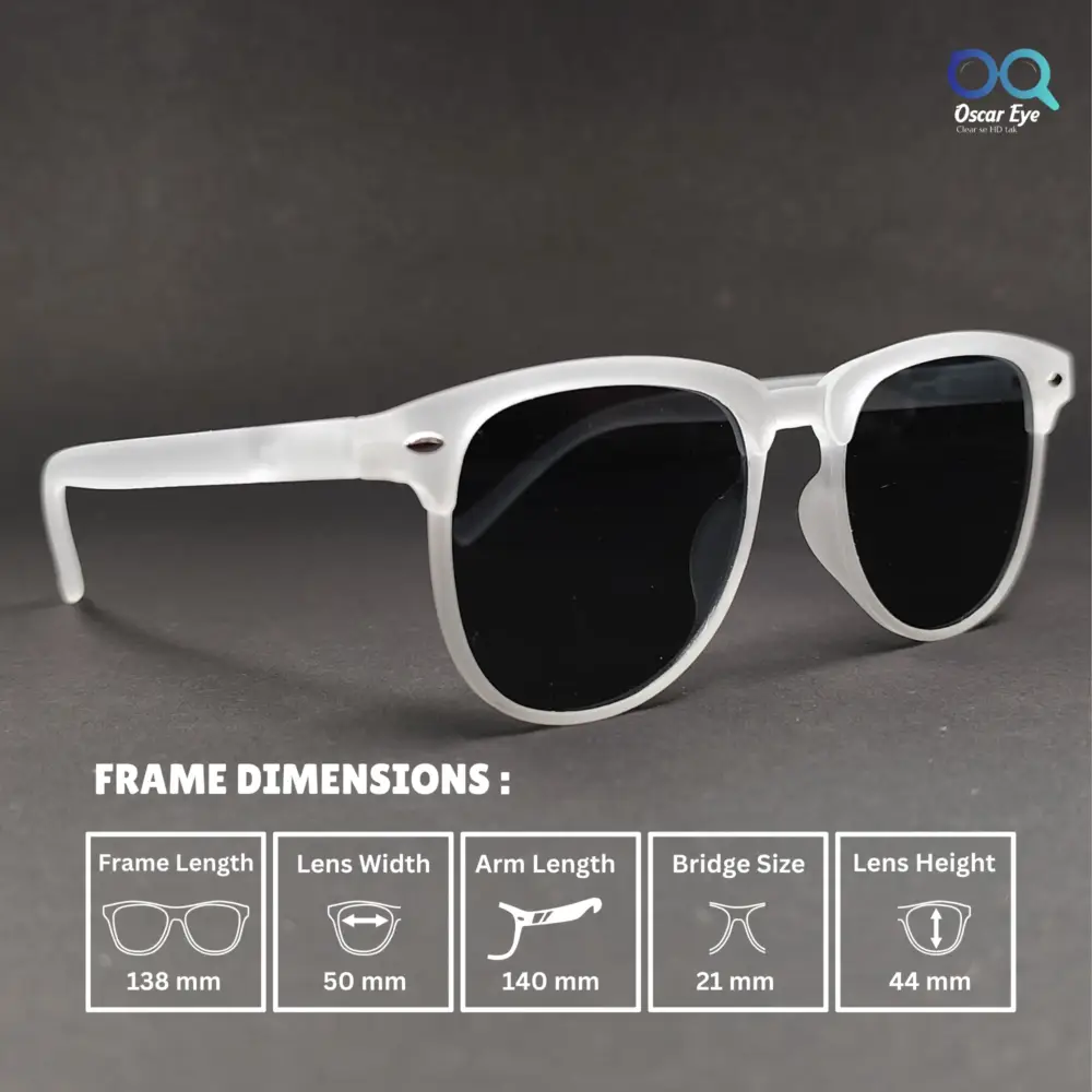 Matte White Clubmaster UV400 Protected Power Sunglasses |OscarEye|