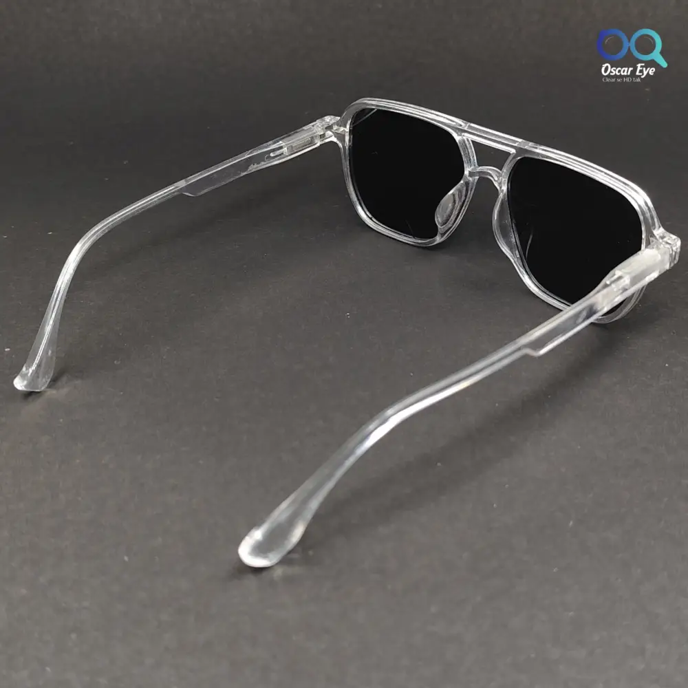 Clear Transparent Aviators UV-400 Protected Power Sunglasses |OscarEye|