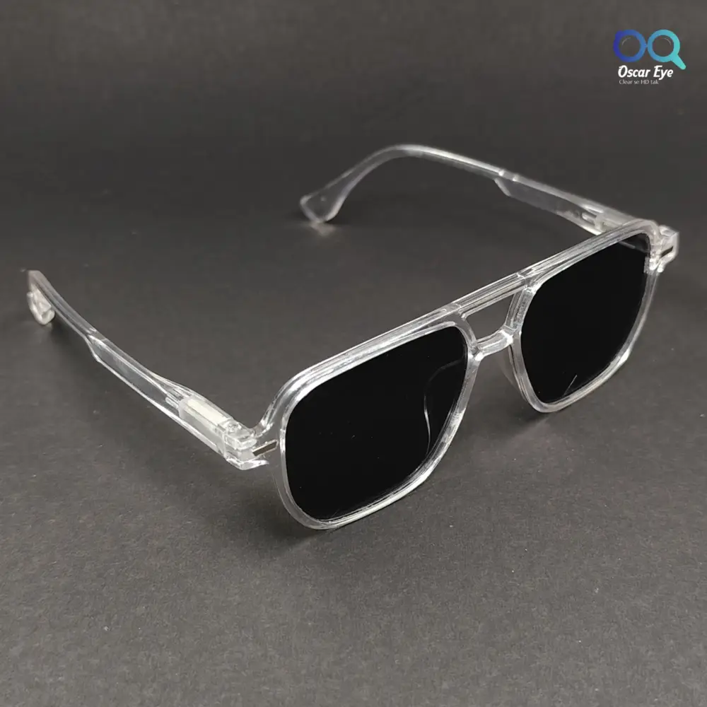 Clear Transparent Aviators UV-400 Protected Power Sunglasses |OscarEye|