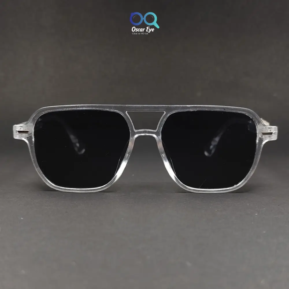 Clear Transparent Aviators UV-400 Protected Power Sunglasses |OscarEye|