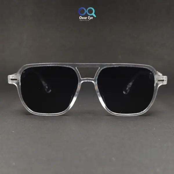 Clear Transparent Aviators UV-400 Protected Power Sunglasses |OscarEye|