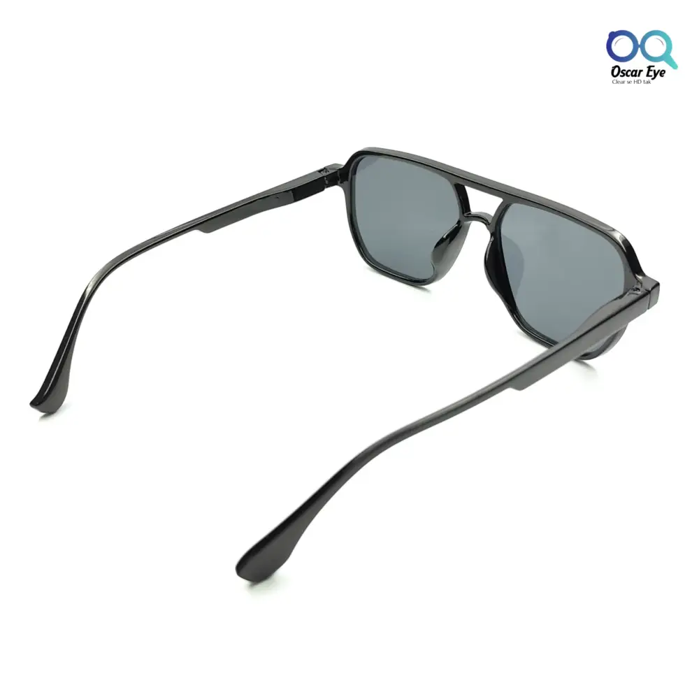 Glossy Black Aviators UV-400 Protected Power Sunglasses |OscarEye|