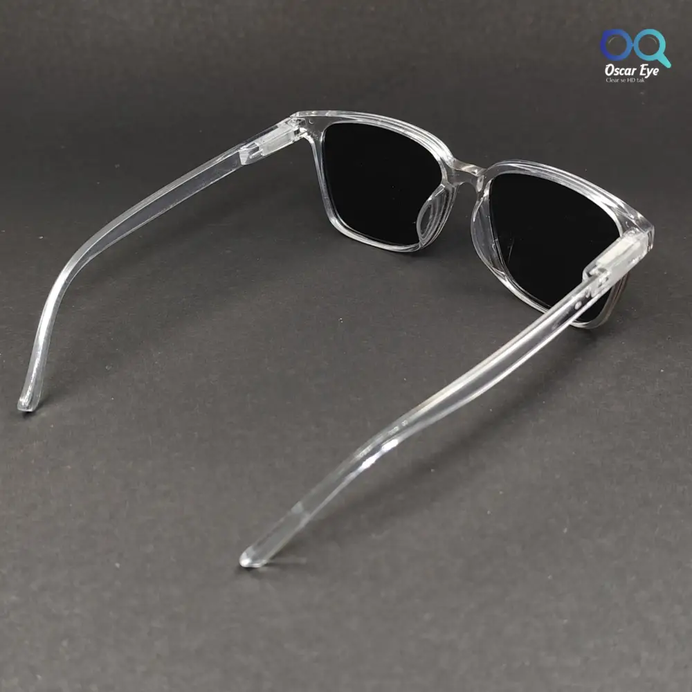 Clear Transparent Rectangle UV-400 Protected Power Sunglasses |OscarEye|