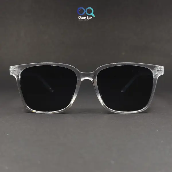 Clear Transparent Rectangle UV-400 Protected Power Sunglasses |OscarEye|