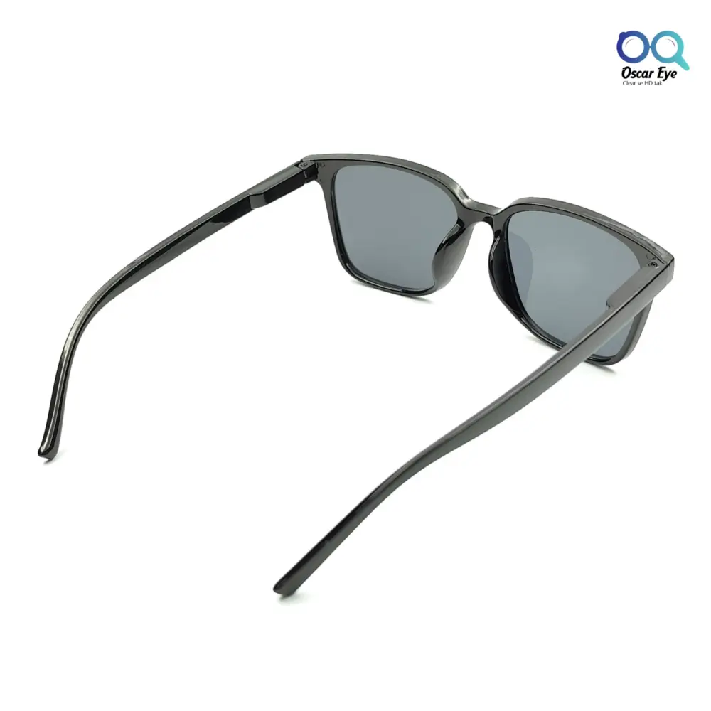 Glossy Black Rectangle UV-400 Protected Power Sunglasses |OscarEye|