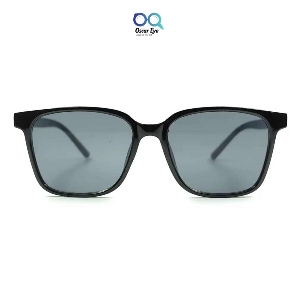 Glossy Black Rectangle UV-400 Protected Power Sunglasses |OscarEye|