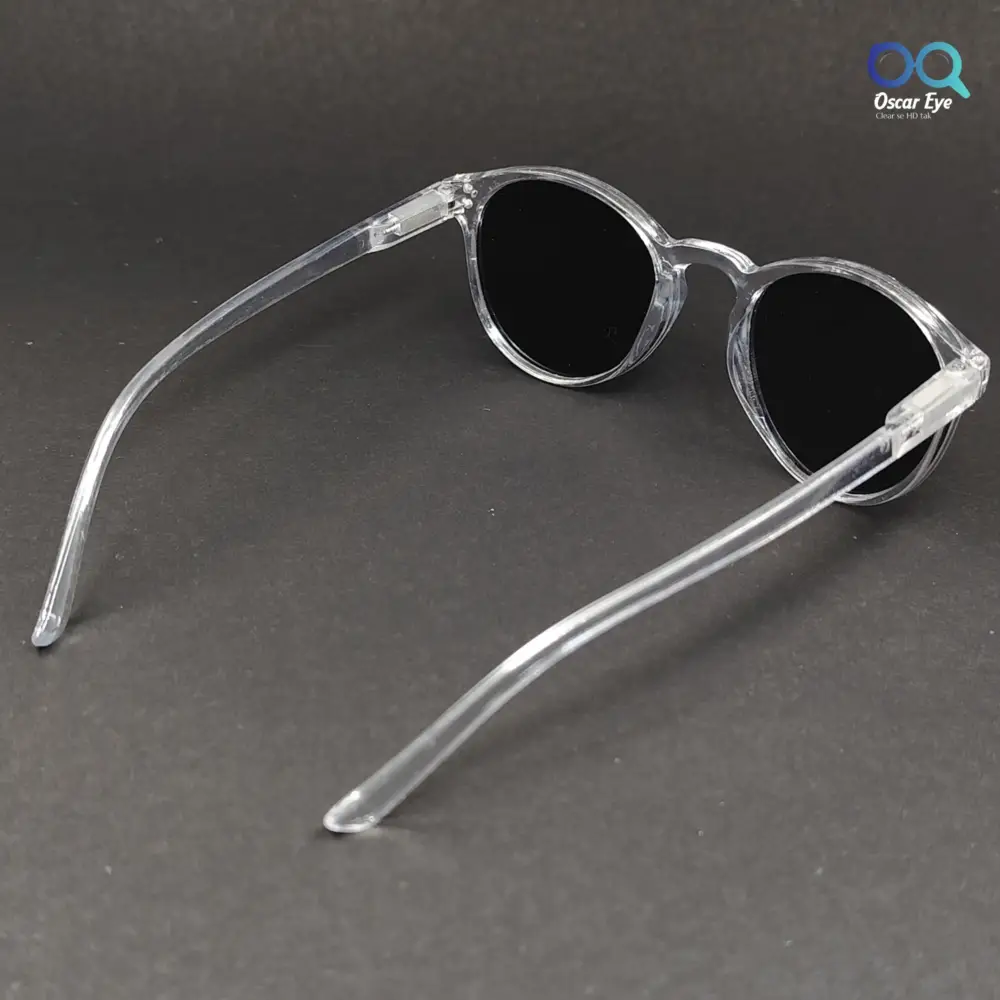 Clear Transparent Panto Round UV-400 Protected Power Sunglasses |OscarEye|