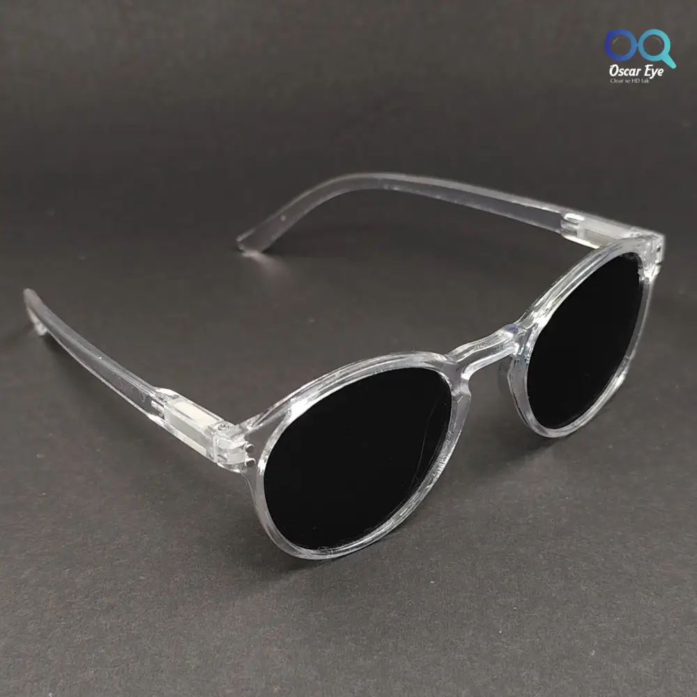 Clear Transparent Panto Round UV-400 Protected Power Sunglasses |OscarEye|