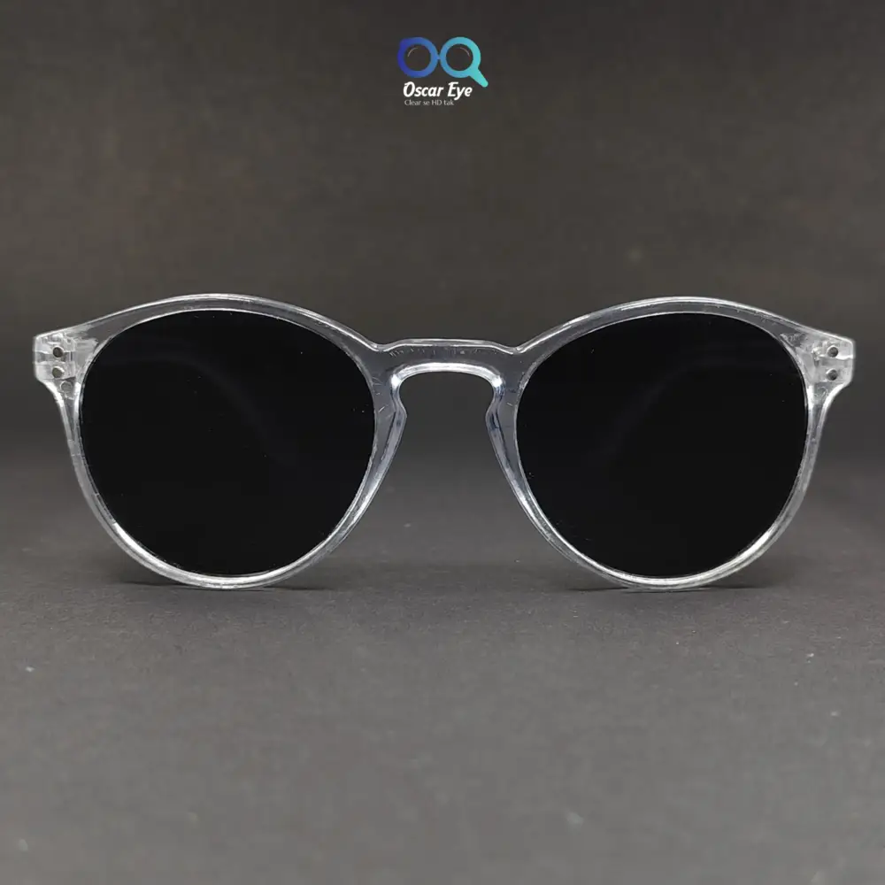 Clear Transparent Panto Round UV-400 Protected Power Sunglasses |OscarEye|