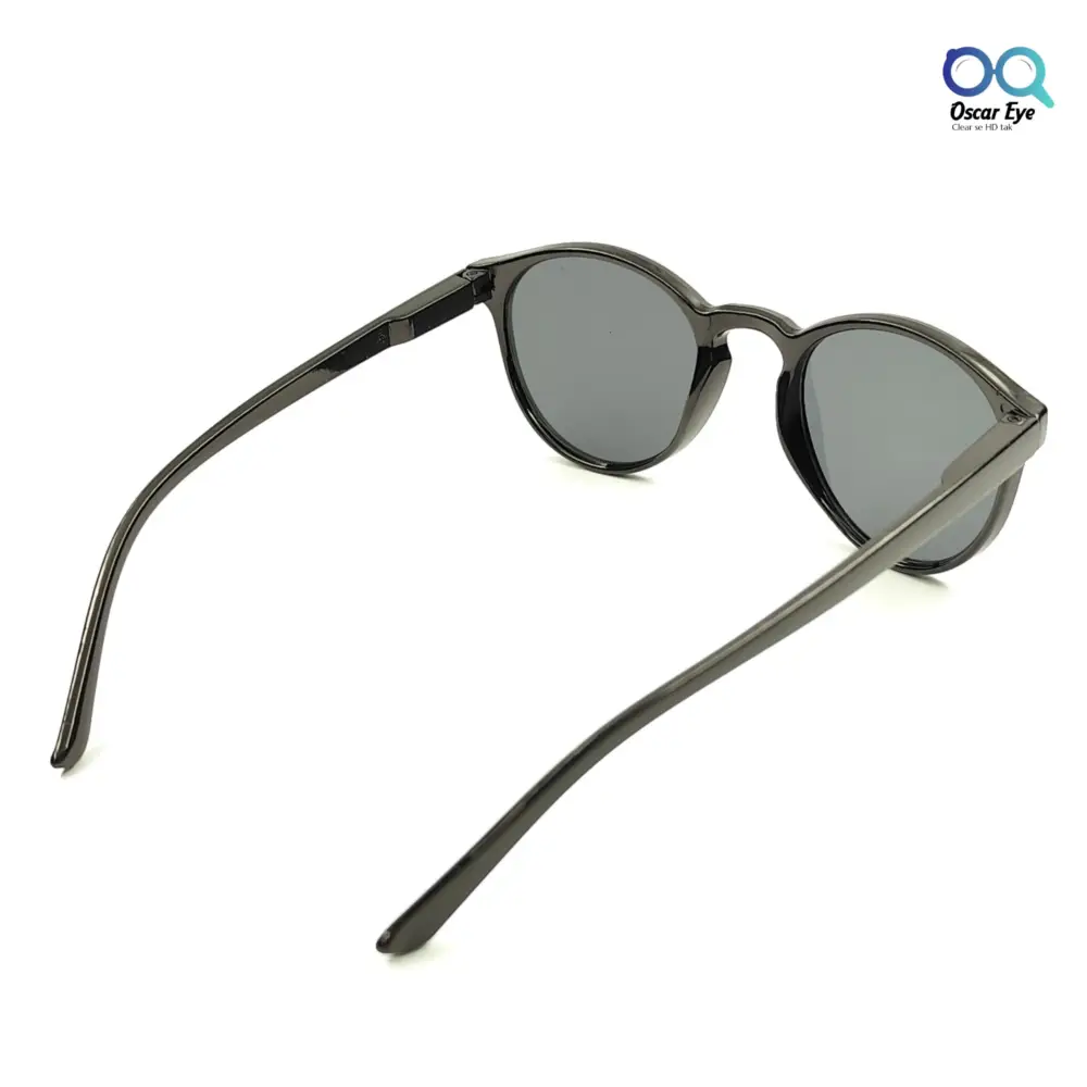 Glossy Black Panto Round UV-400 Protected Power Sunglasses |OscarEye|