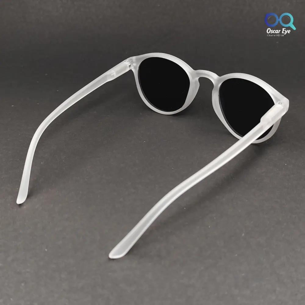 Matte White Panto Round UV-400 Protected Power Sunglasses |OscarEye|