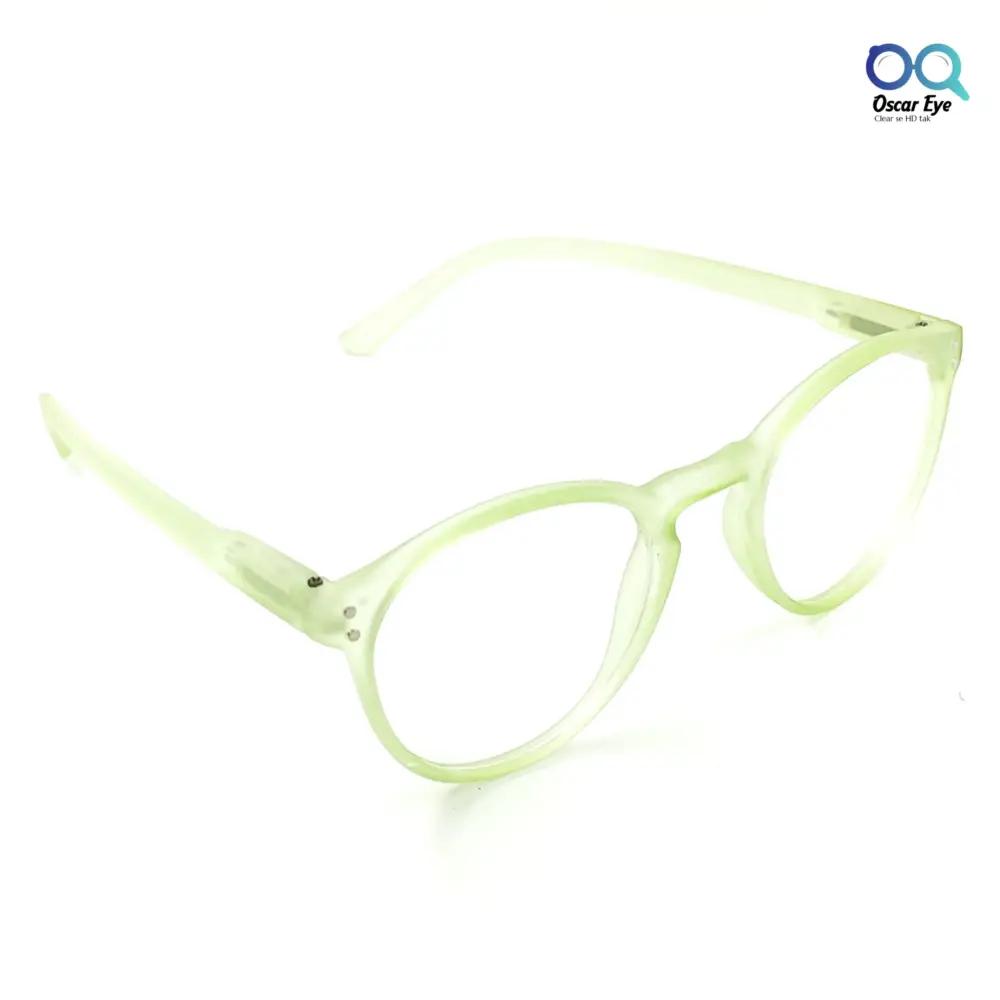 Matte Green panto round Computer glasses with UV400 Protection