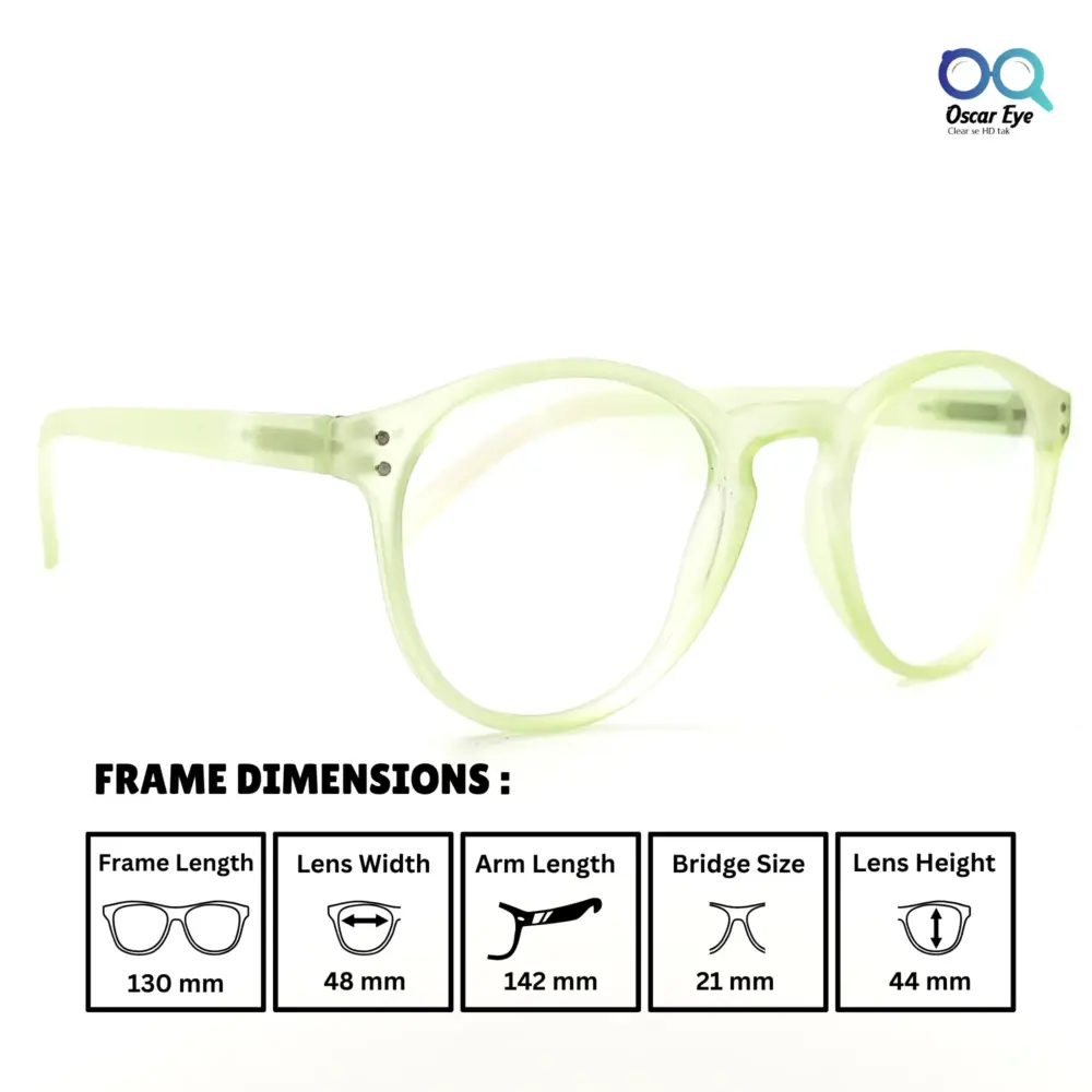 Matte Green panto round Computer glasses with UV400 Protection