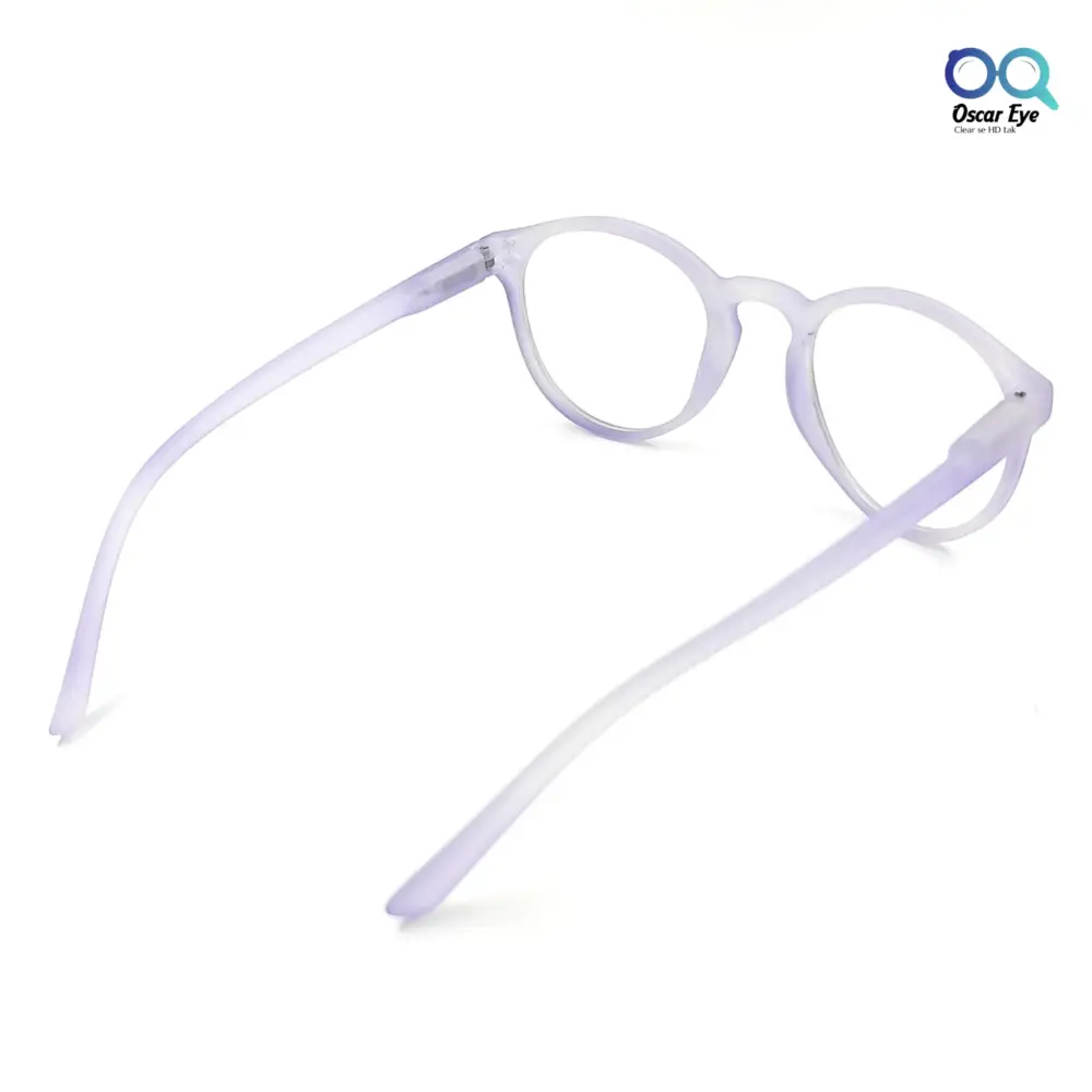 Matte Blue panto round Computer glasses with UV400 Protection