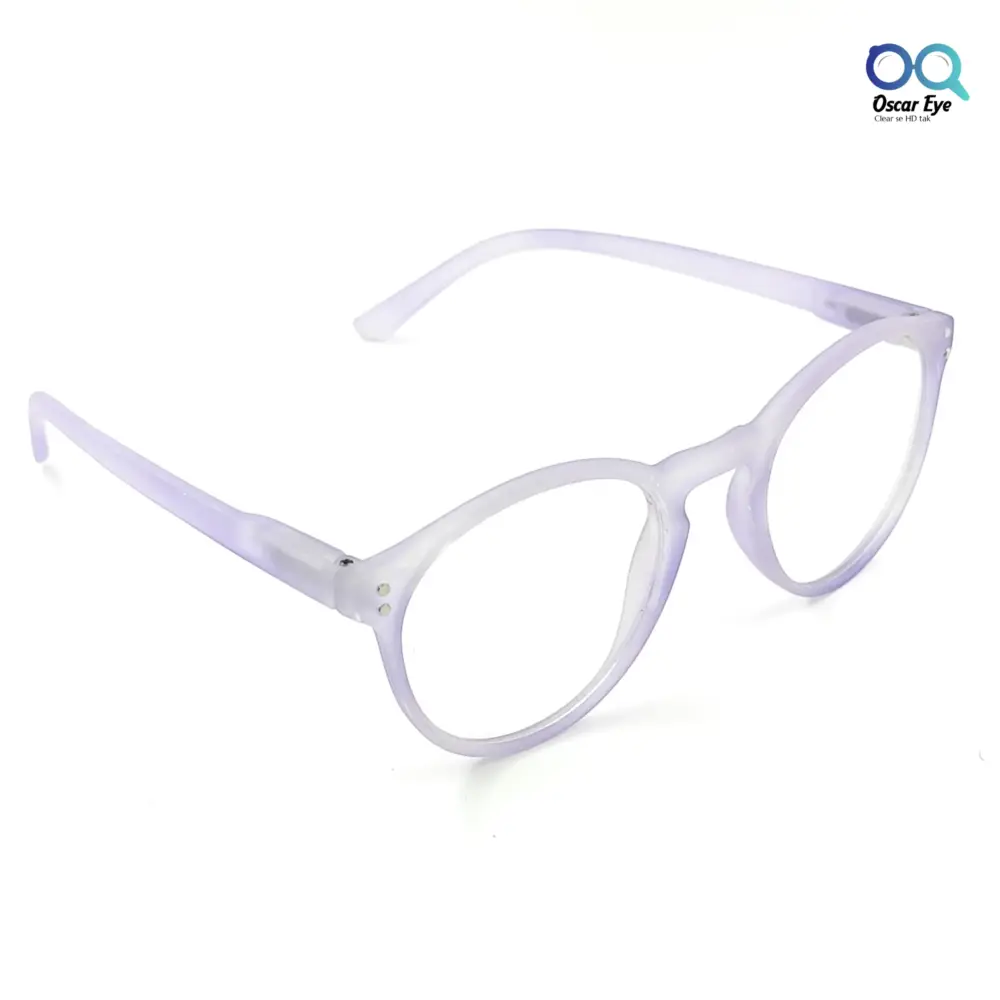 Matte Blue panto round Computer glasses with UV400 Protection