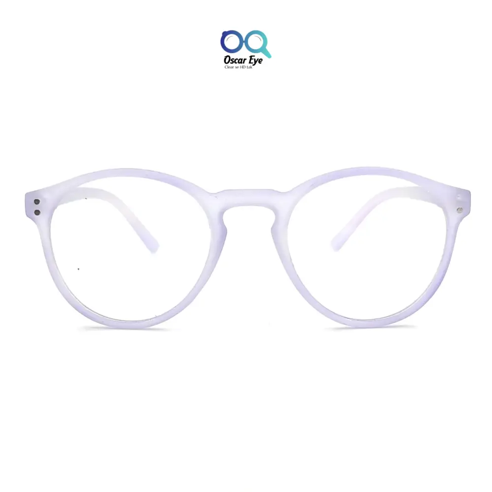 Matte Blue panto round Computer glasses with UV400 Protection