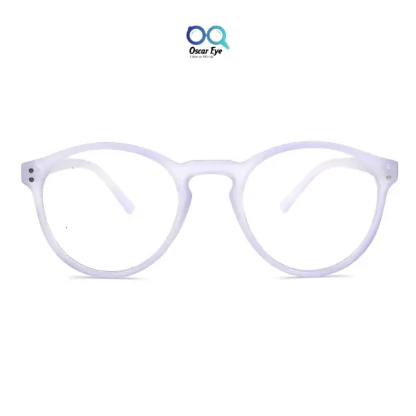 Matte Blue panto round Computer glasses with UV400 Protection