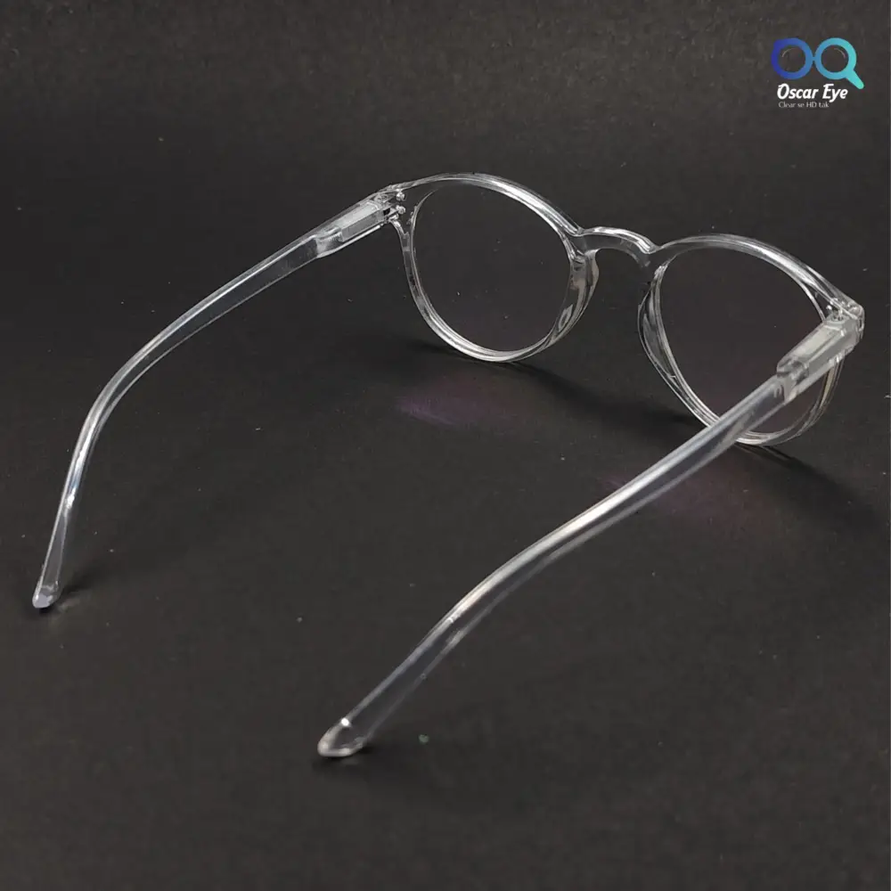 Clear Transparent Panto round Computer glasses with UV400 Protection|OscarEye|