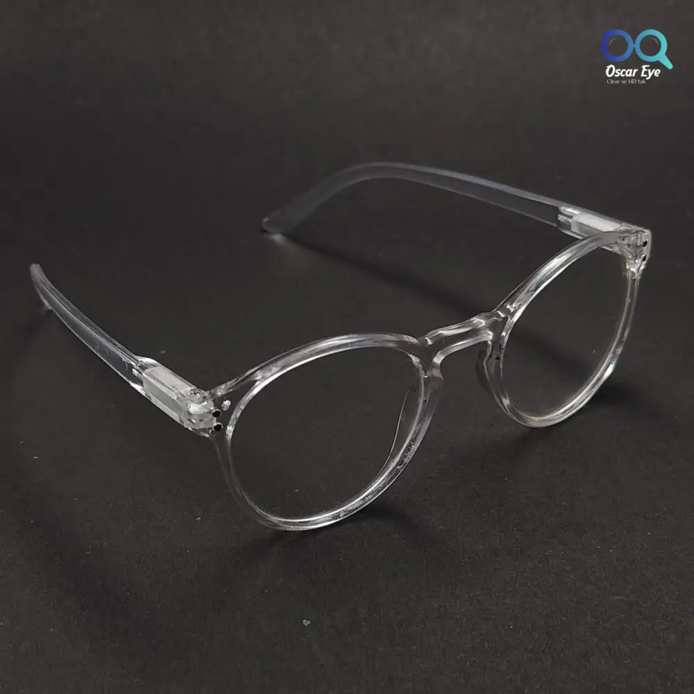 Clear Transparent Panto round Computer glasses with UV400 Protection|OscarEye|