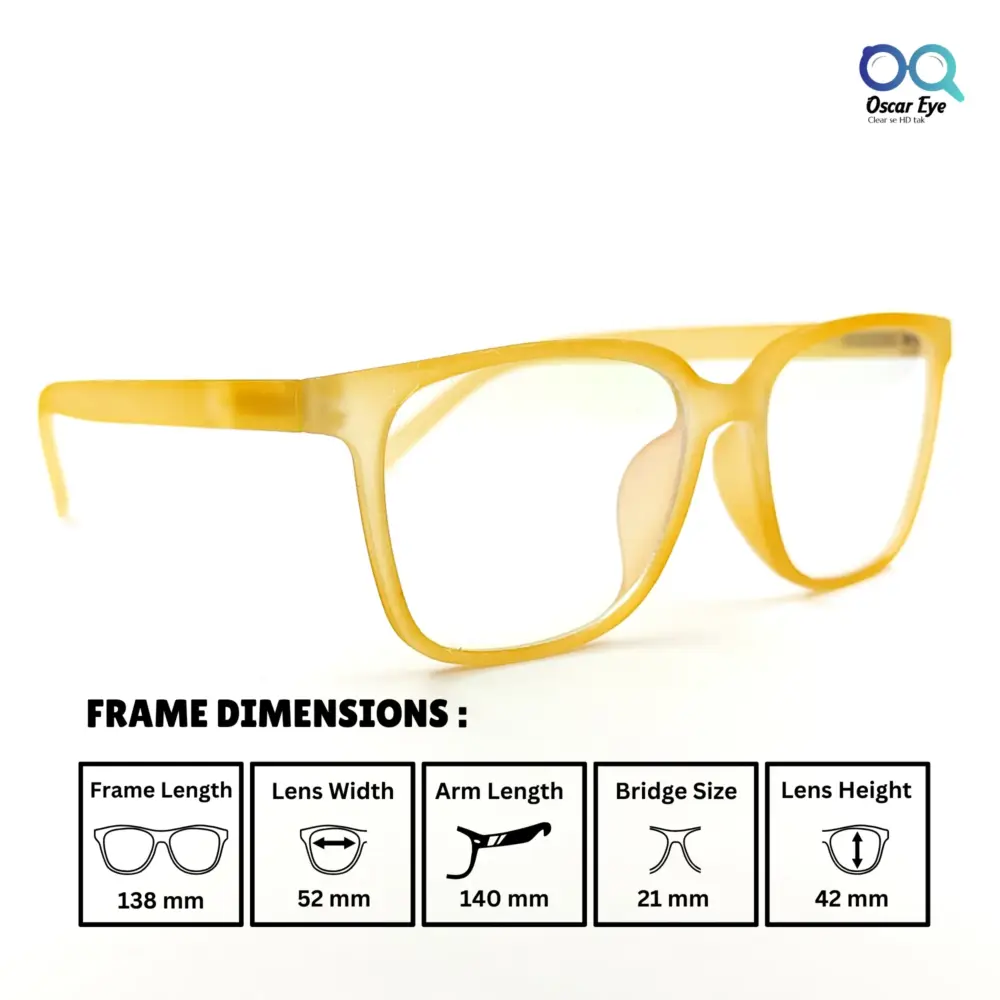 Matte Orange retro square wayfarer eyeglasses with UV protection |OscarEye|