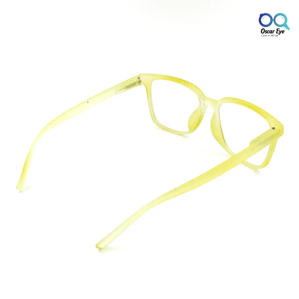 Matte Yellow retro square wayfarer eyeglasses with UV protection |OscarEye|