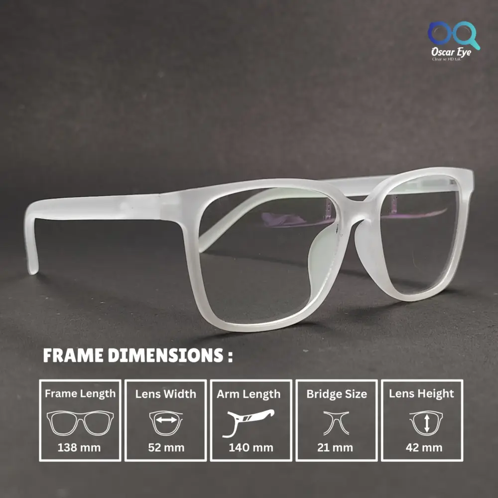 Matte White retro square wayfarer eyeglasses with UV protection |OscarEye|