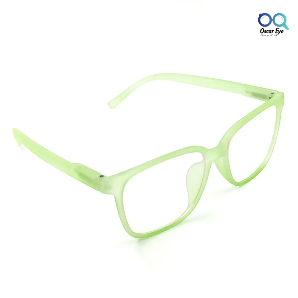 Matte Green retro square wayfarer eyeglasses with UV protection |OscarEye|